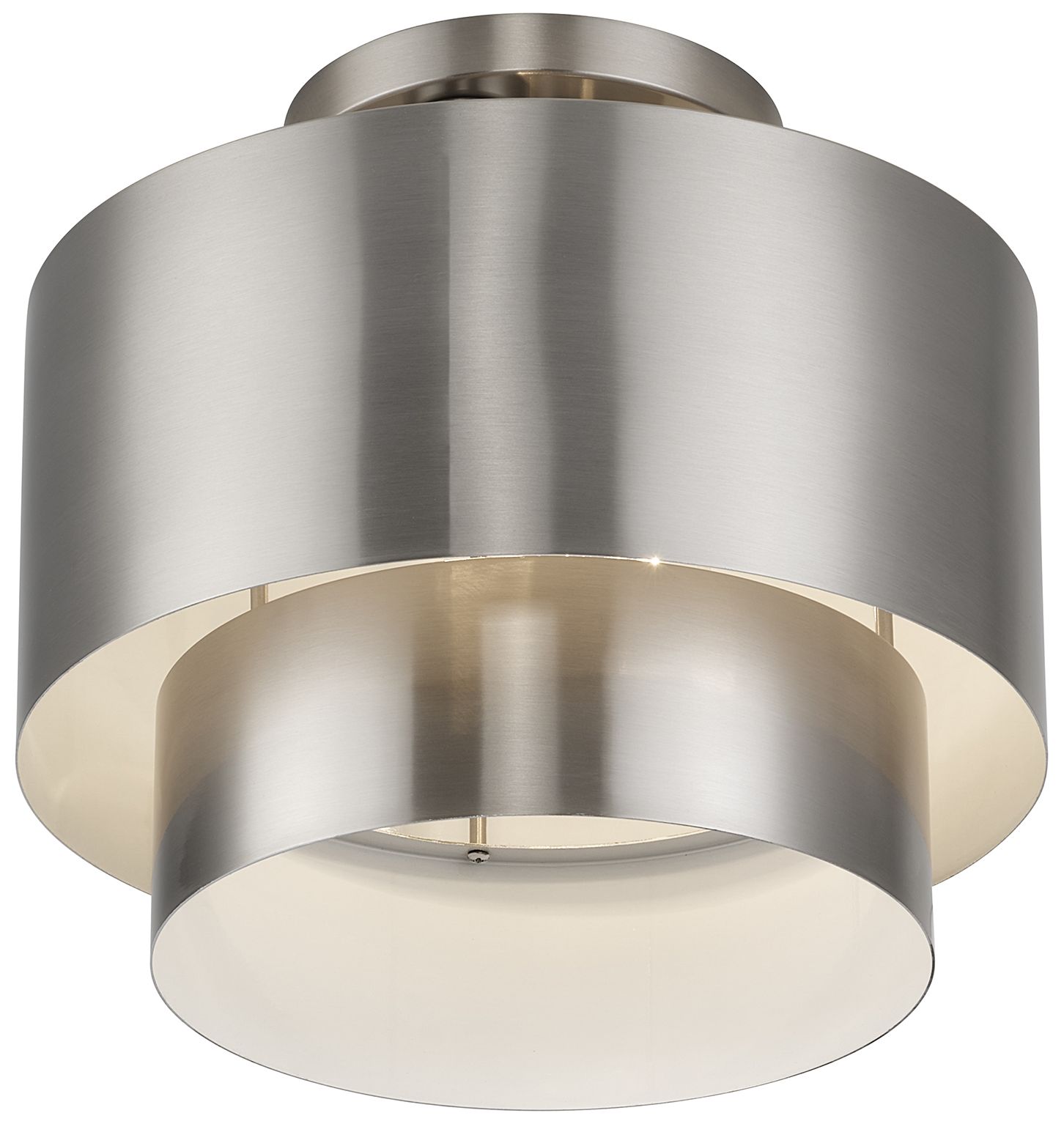 Image 6 Zolana 2 Light Brushed Nickel Medium Semi-Flush more views