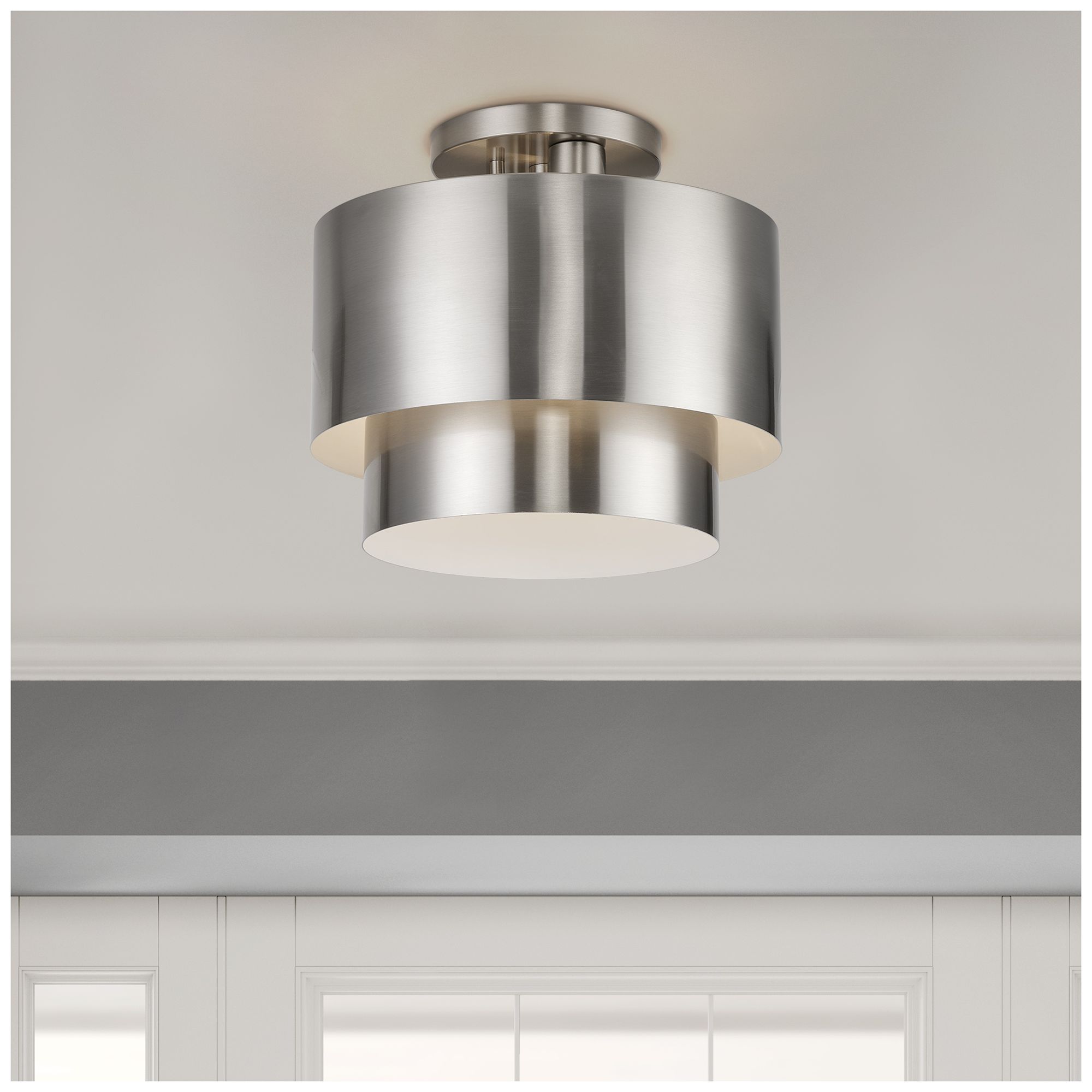 Zolana 2 Light Brushed Nickel Medium Semi-Flush