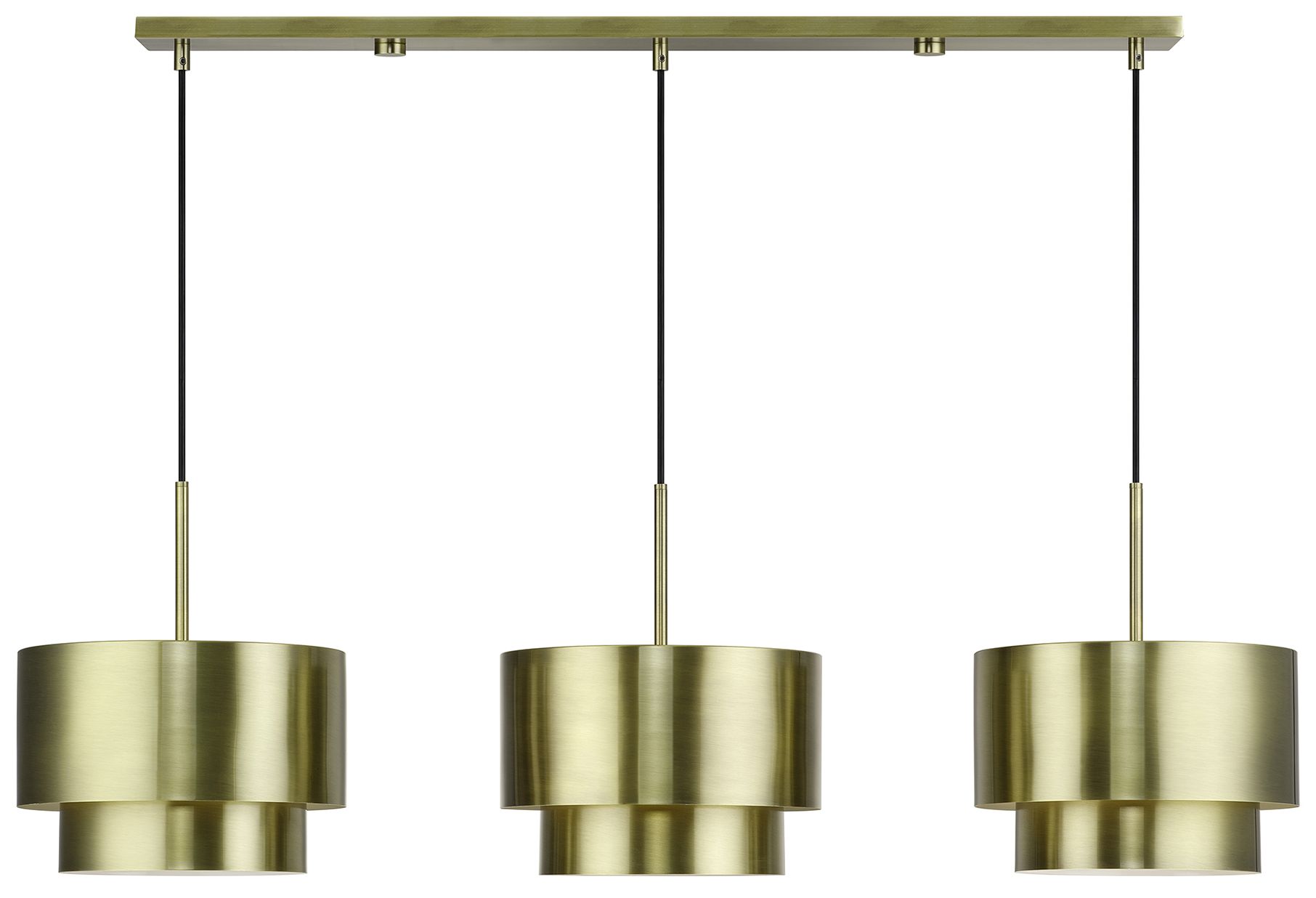 Zolana 3 Light Antique Brass Extra Large Linear Chandelier