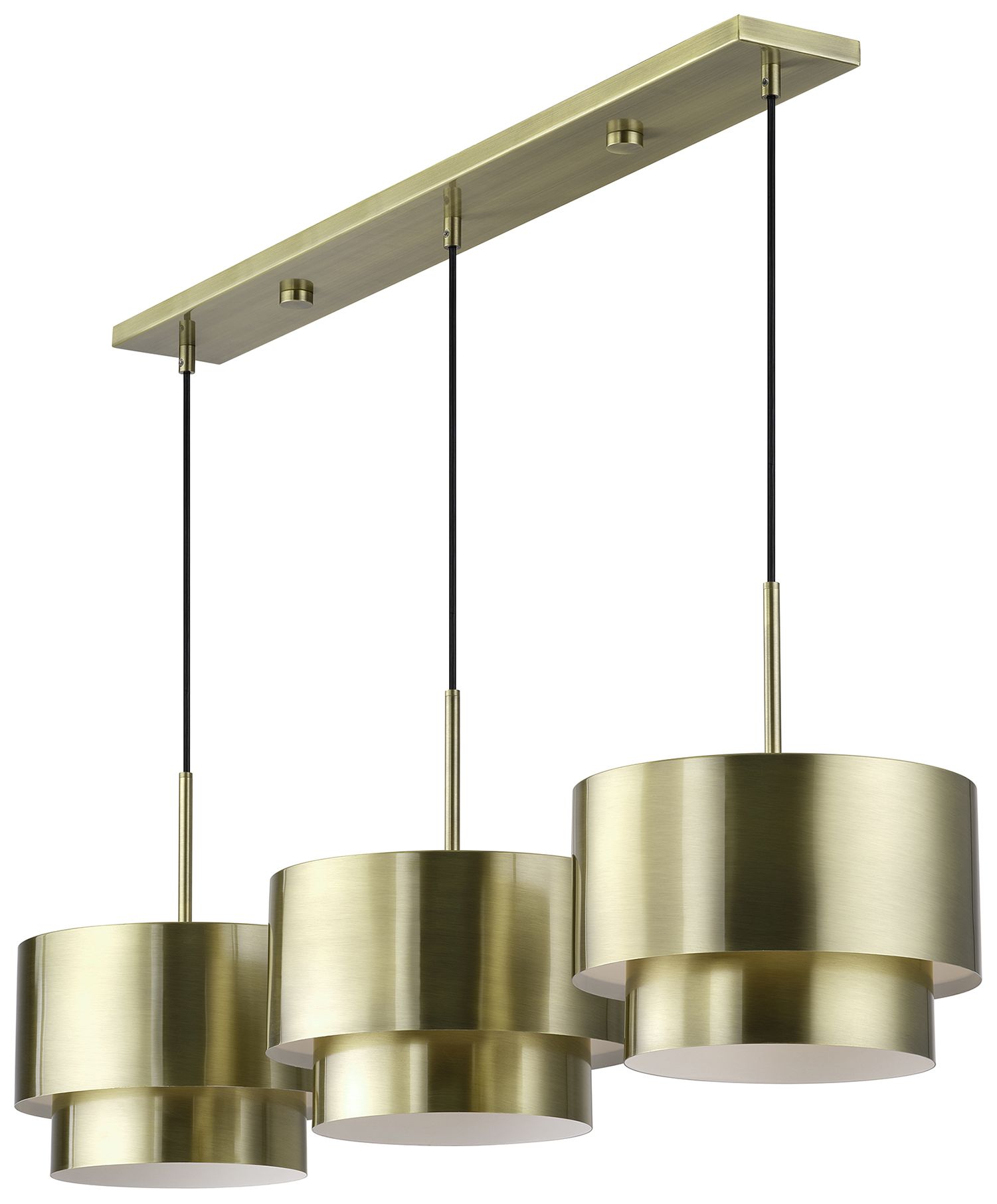 Image 6 Zolana 3 Light Antique Brass Extra Large Linear Chandelier more views