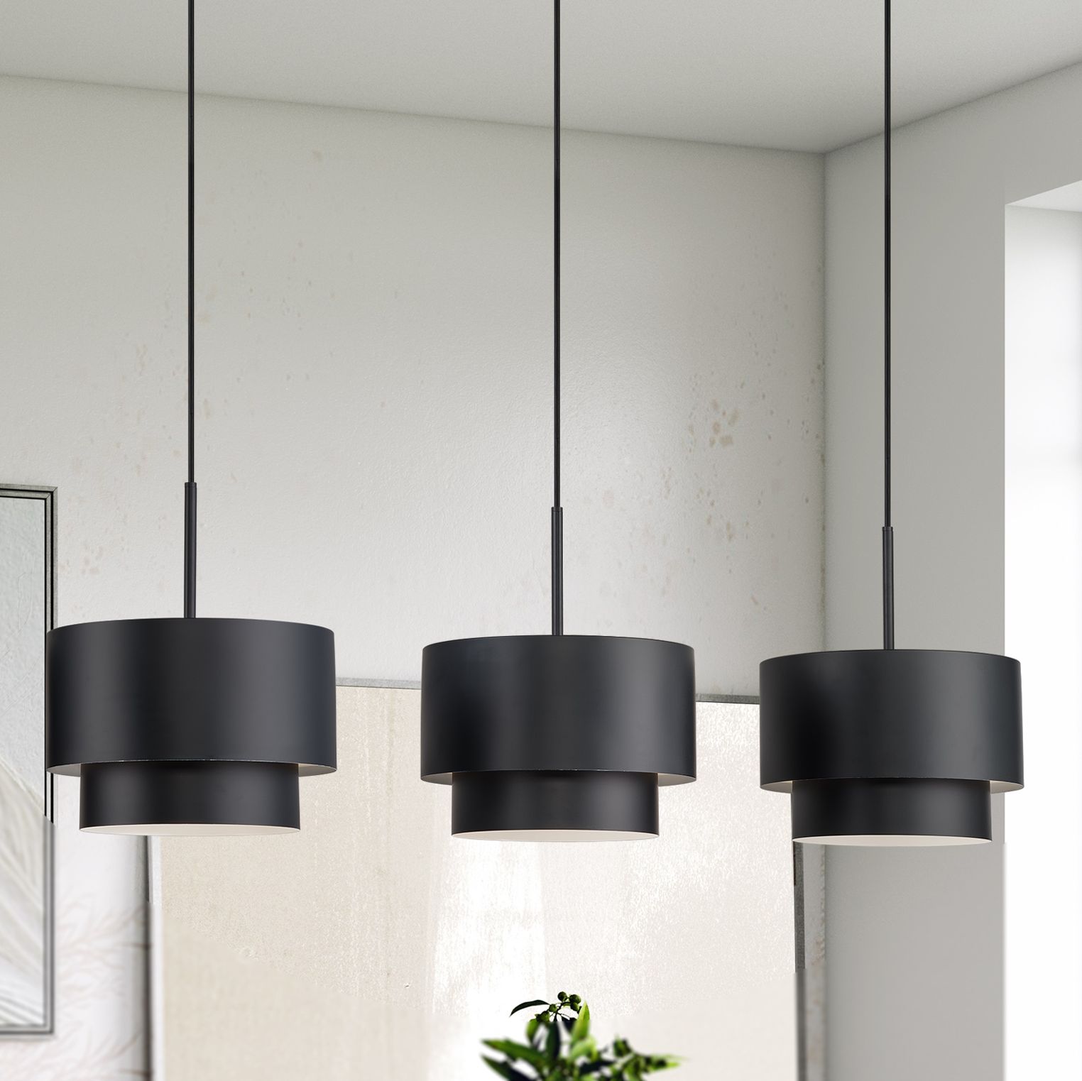 Zolana 3 Light Black Extra Large Linear Chandelier