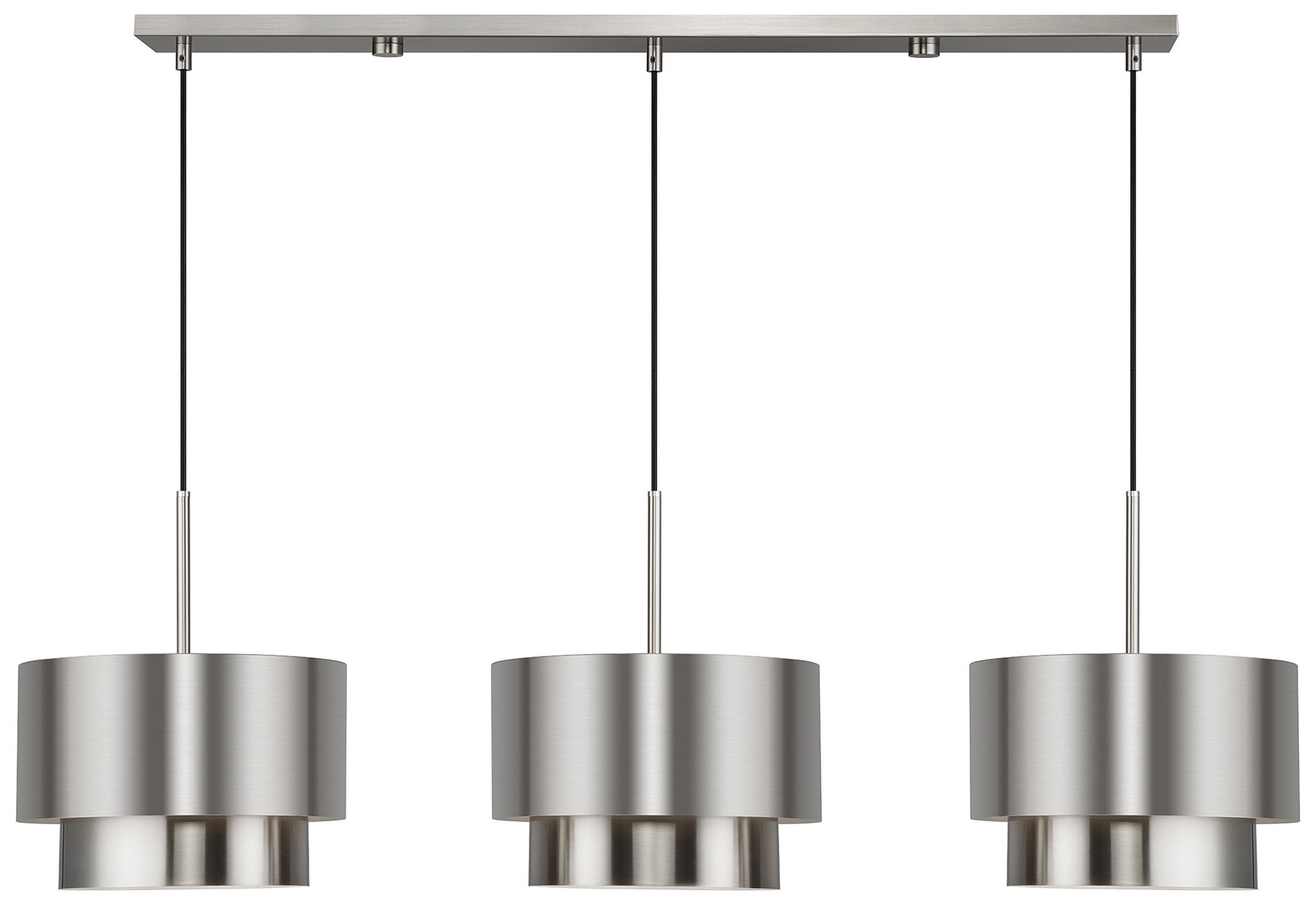 Zolana 3 Light Brushed Nickel Extra Large Linear Chandelier