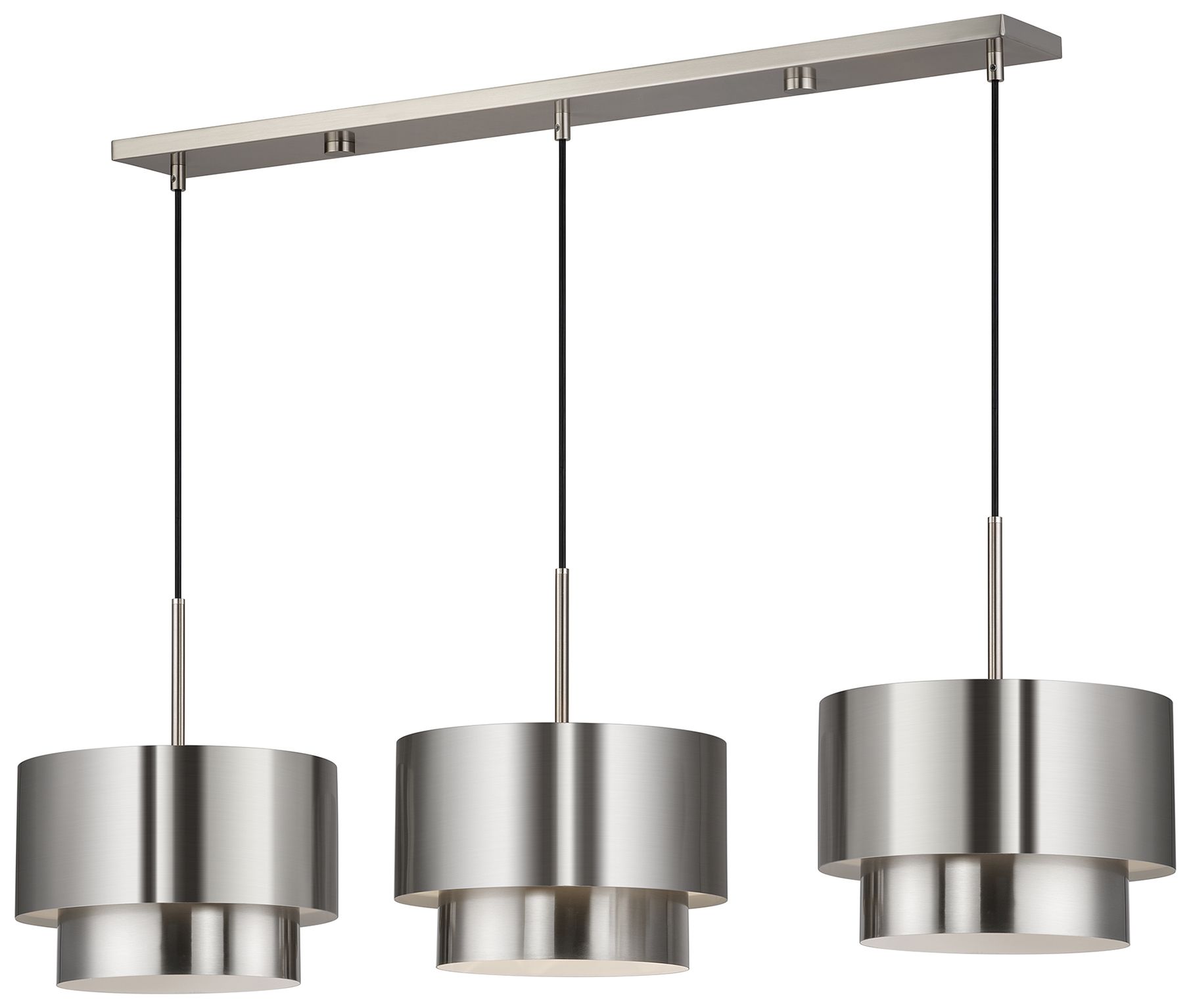 Image 4 Zolana 3 Light Brushed Nickel Extra Large Linear Chandelier more views
