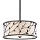 Zollo 20" Wide Bronze Pendant Light with Fabric Shade