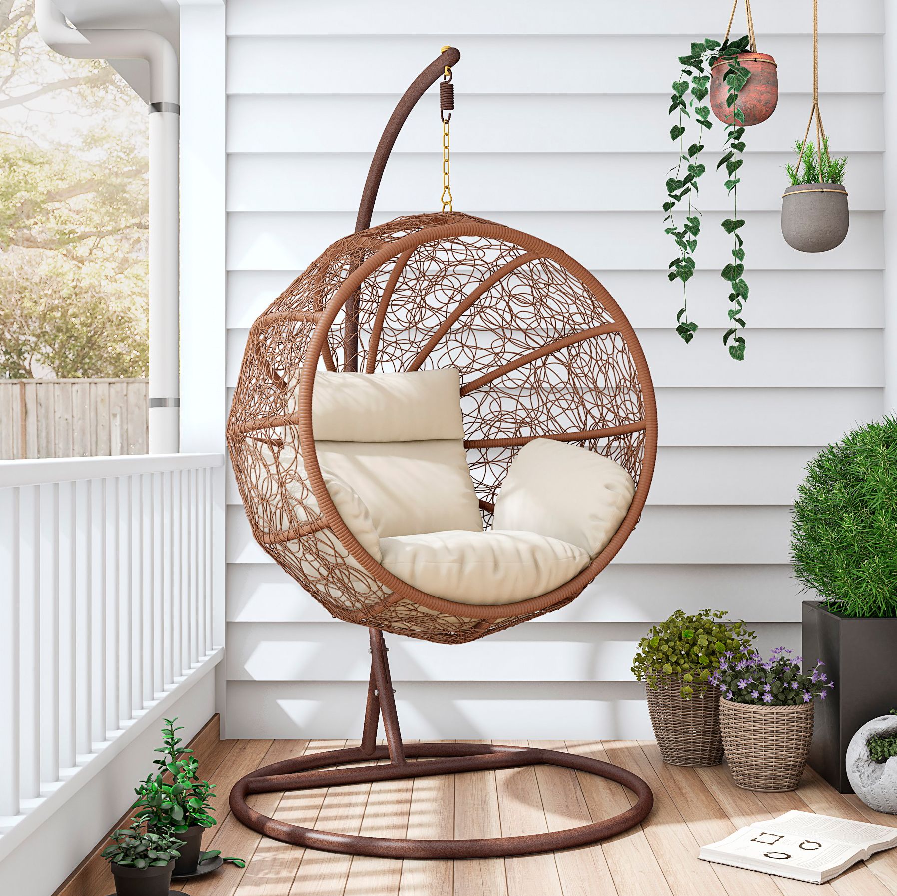 Wicker discount chair egg