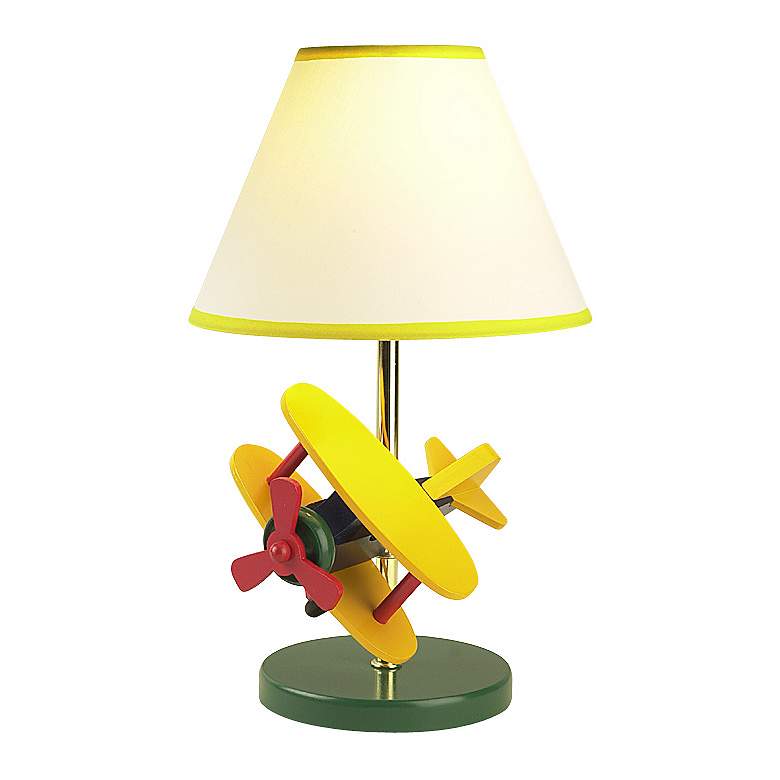 Image 1 Zoom Wooden Airplane Children&#39;s 15 inchH Accent Table Lamp