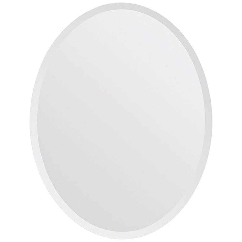 Image 1 Zsa-Zsa Glass 22 inch x 28 inch Oval Frrameless Wall Mirror