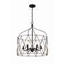 7_Zucca 24" Wide English Bronze 6-Light Lantern Pendant more views