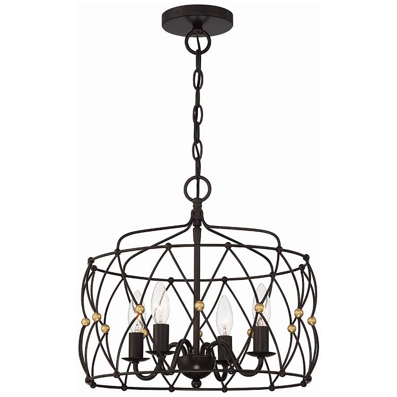 Image 2 Zucca 4 Light English Bronze & Antique Gold Lantern