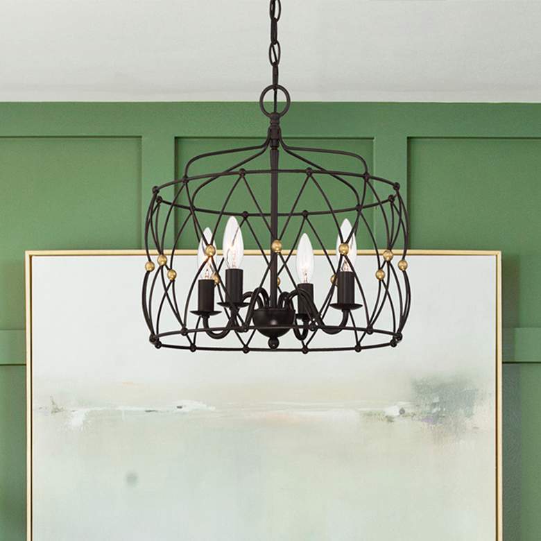 Image 1 Zucca 4 Light English Bronze & Antique Gold Lantern