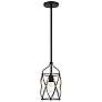 2_Zucca 7 1/2"W English Bronze and Antique Gold Mini Pendant