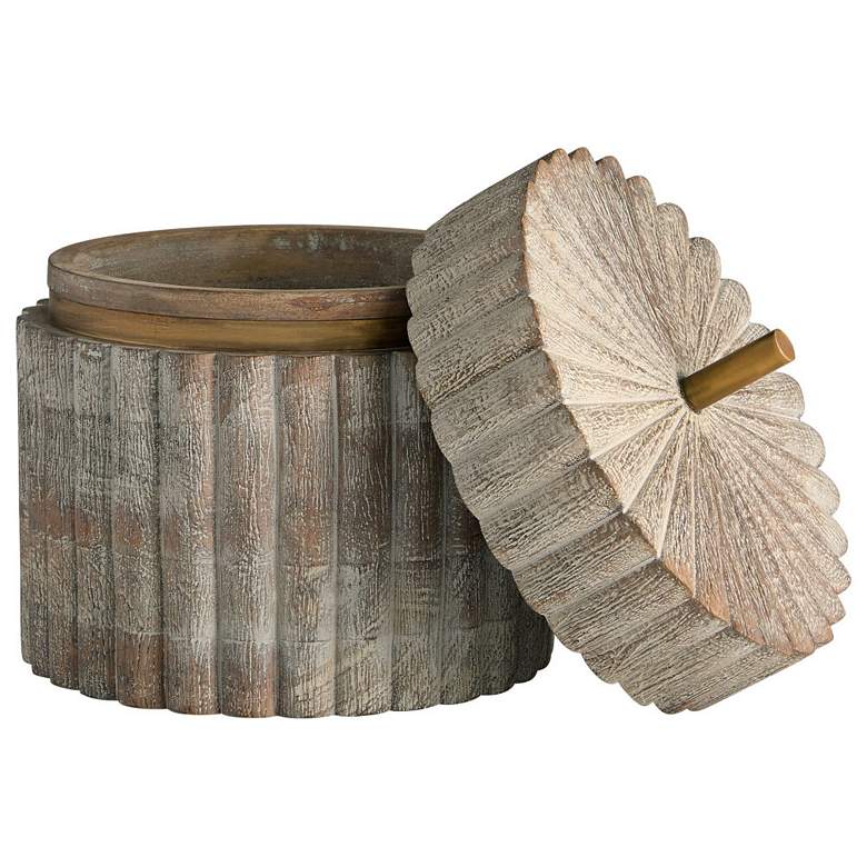 Image 1 Zucca Box - Distressed Taupe - Brass - Wide