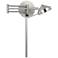 Zug Brushed Steel LED Plug-In Swing Arm Reading Wall Lamp