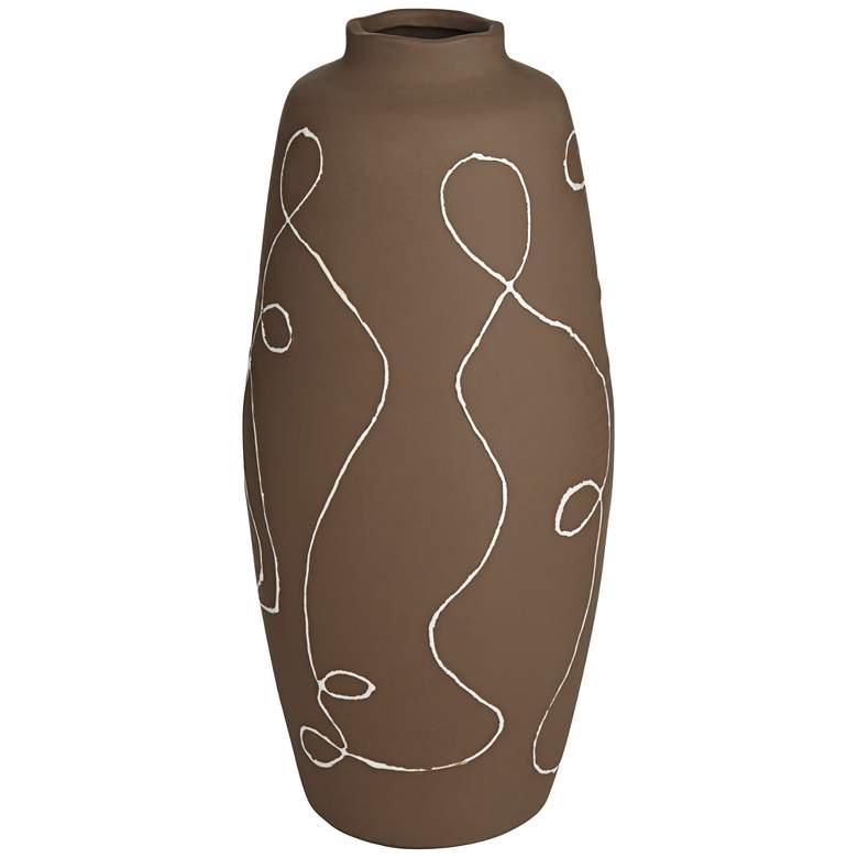 Image 2 Zulu 13" High Matte Brown Decorative Vase