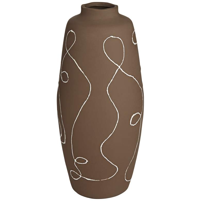 Image 2 Zulu 13 inch High Matte Brown Decorative Vase