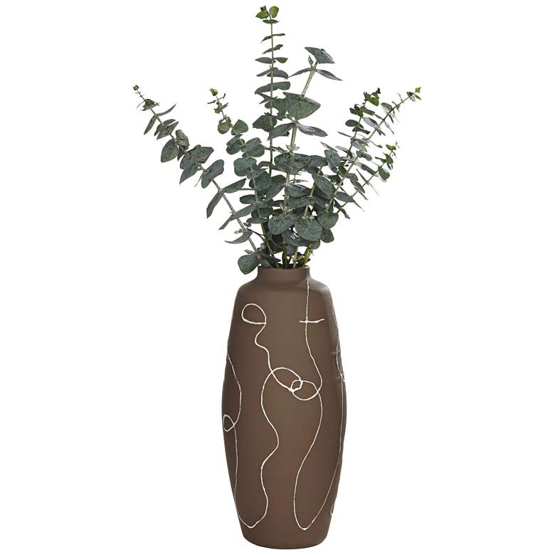 Image 4 Zulu 13" High Matte Brown Decorative Vase more views