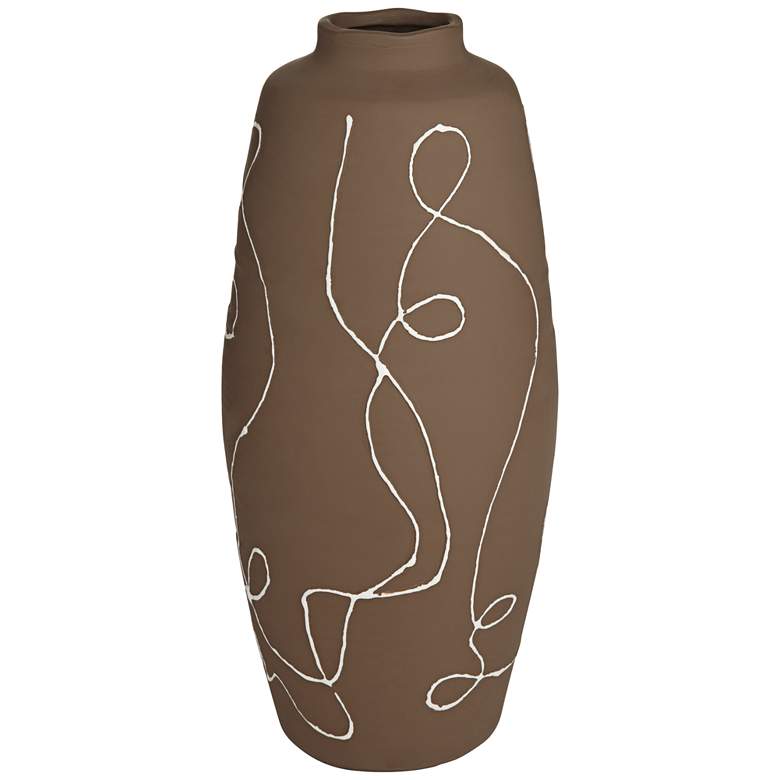 Image 5 Zulu 13 inch High Matte Brown Decorative Vase more views