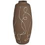 Zulu 13" High Matte Brown Decorative Vase