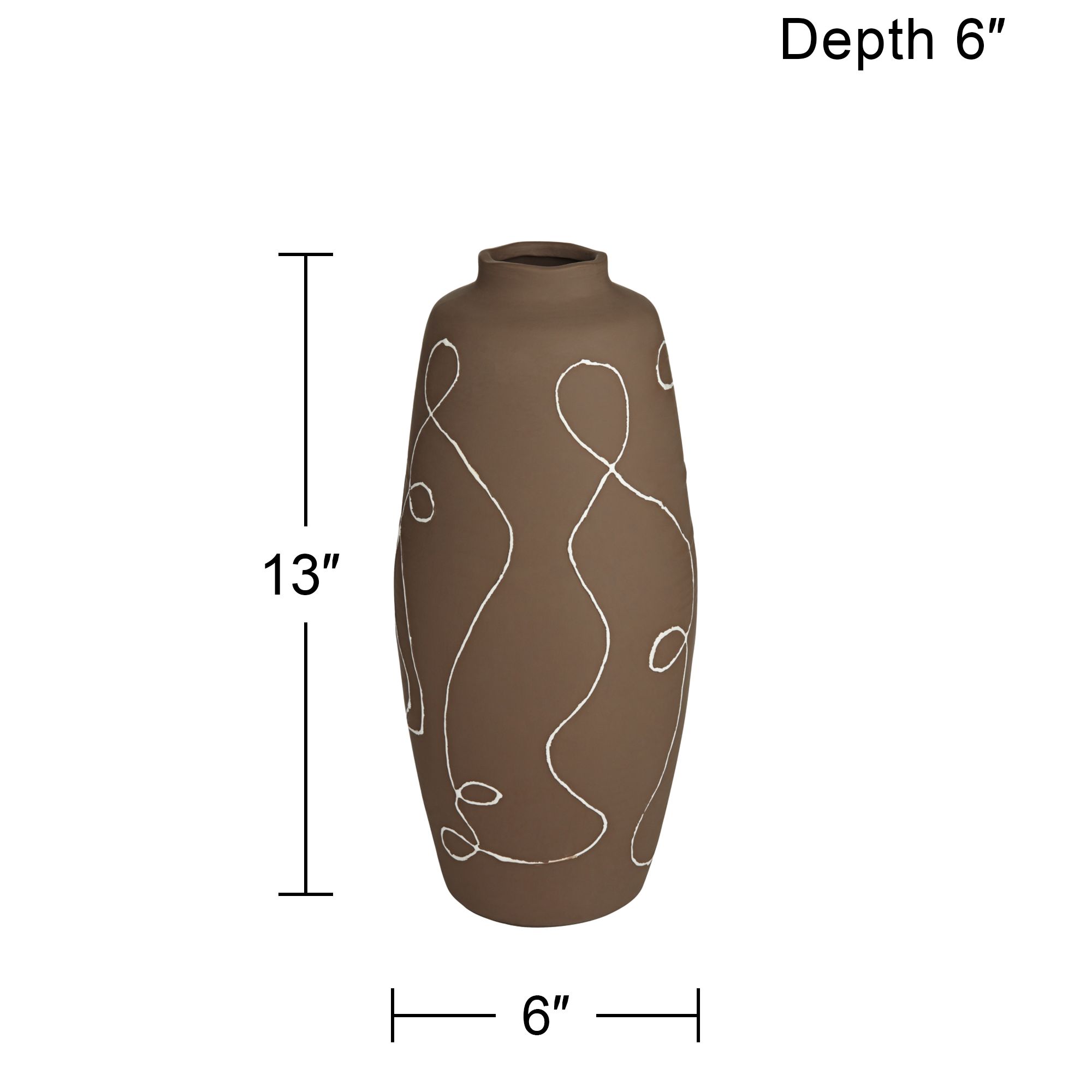 Image 7 Zulu 13" High Matte Brown Decorative Vase more views