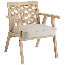 Image3 of Zuma Beige Fabric Rattan Accent Chair