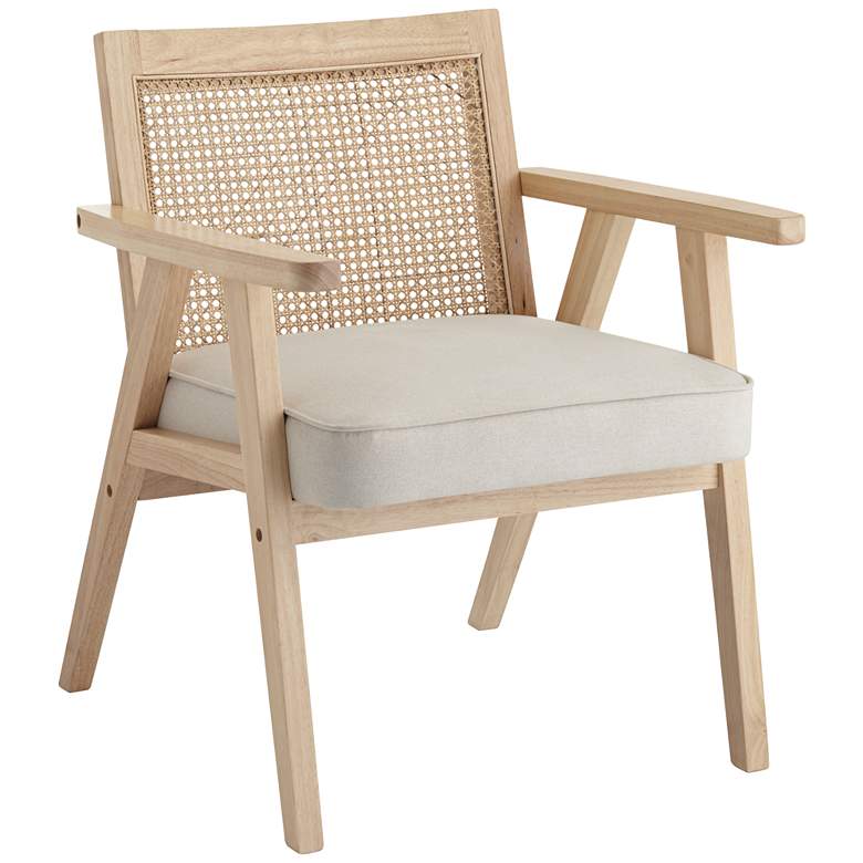 Image 3 Zuma Beige Fabric Rattan Accent Chair