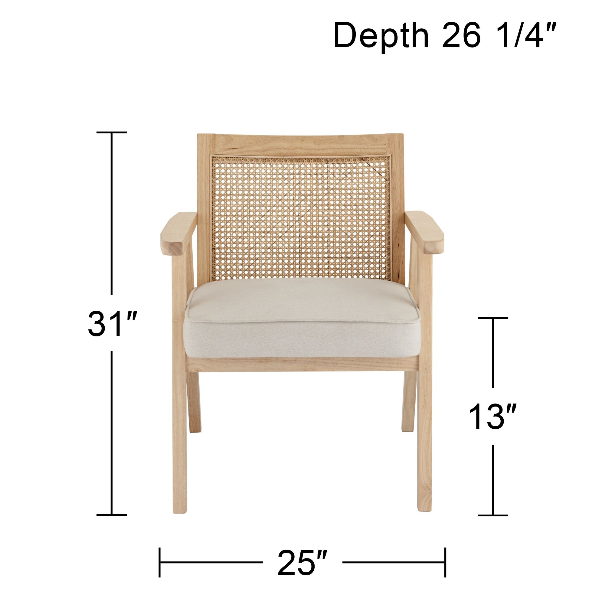 Zuma Beige Fabric Rattan Accent Chair in scene