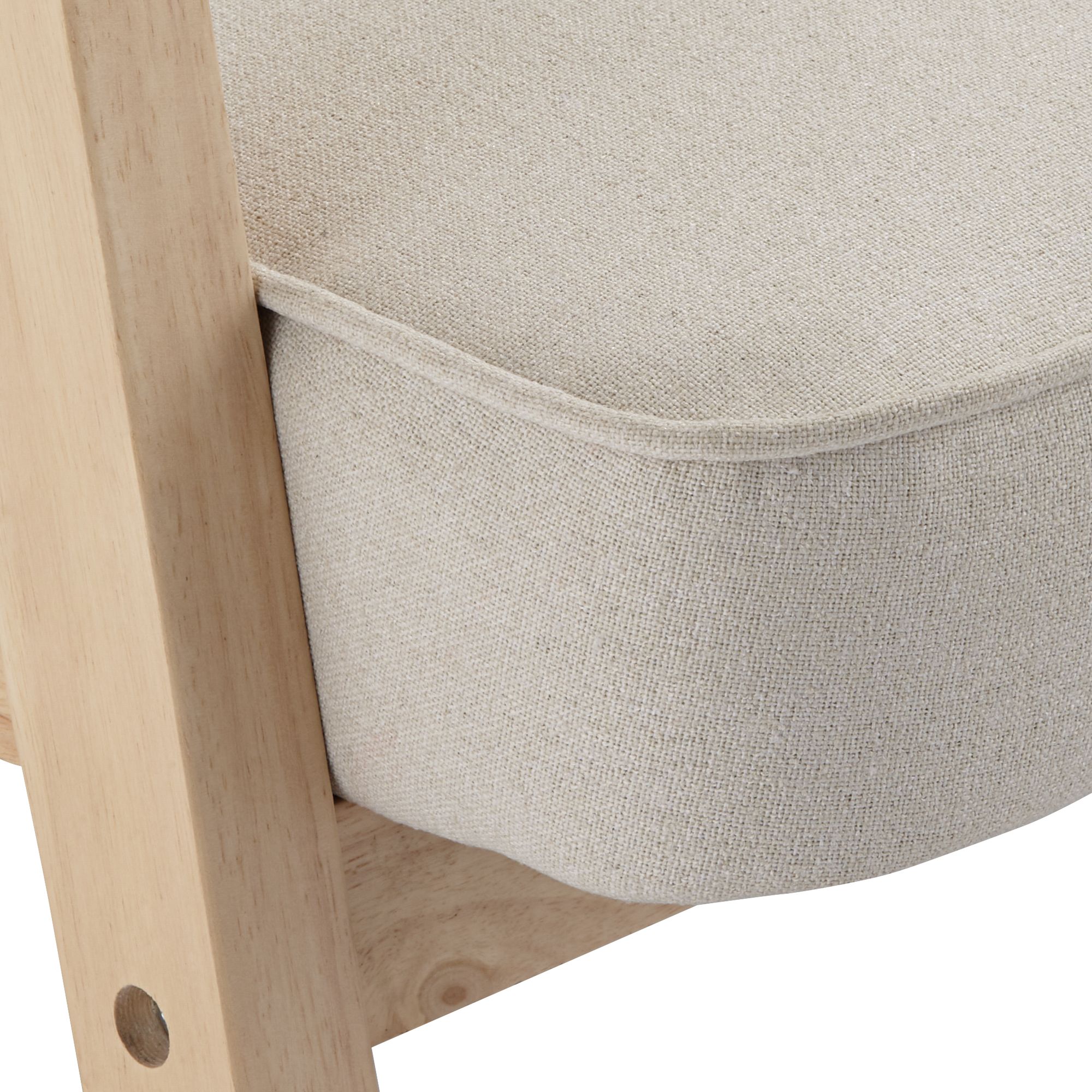 Zuma Beige Fabric Rattan Accent Chair in scene