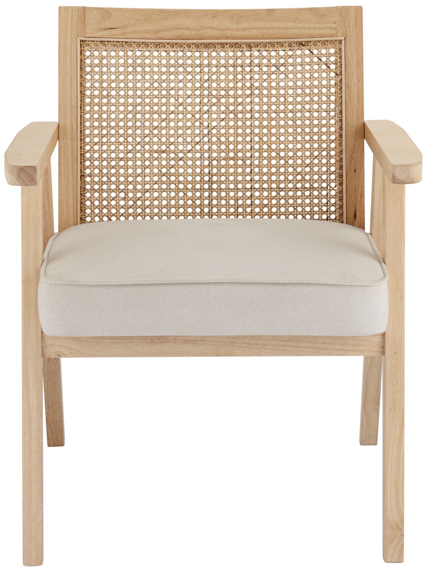 Zuma Beige Fabric Rattan Accent Chair in scene