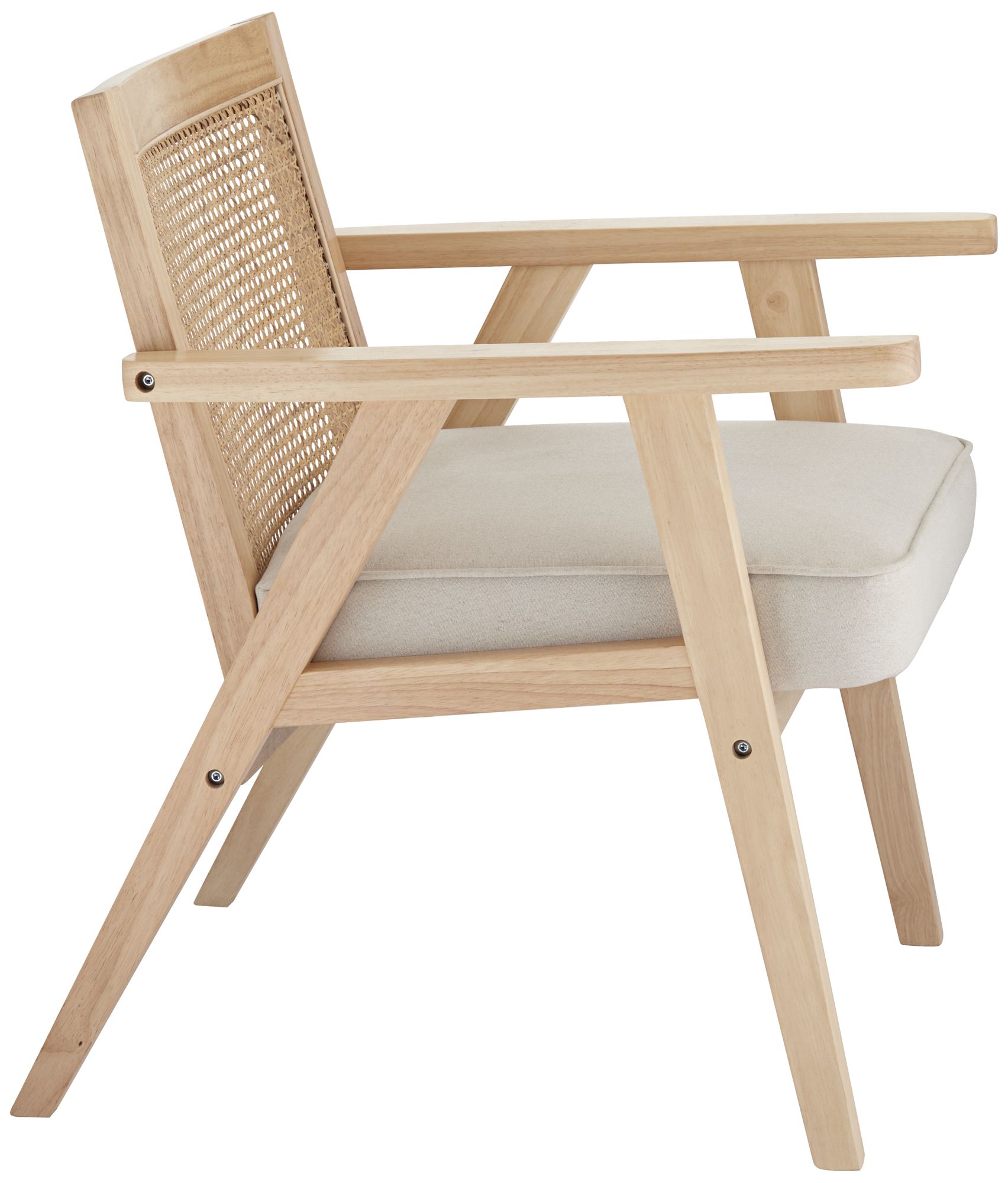 Zuma Beige Fabric Rattan Accent Chair in scene