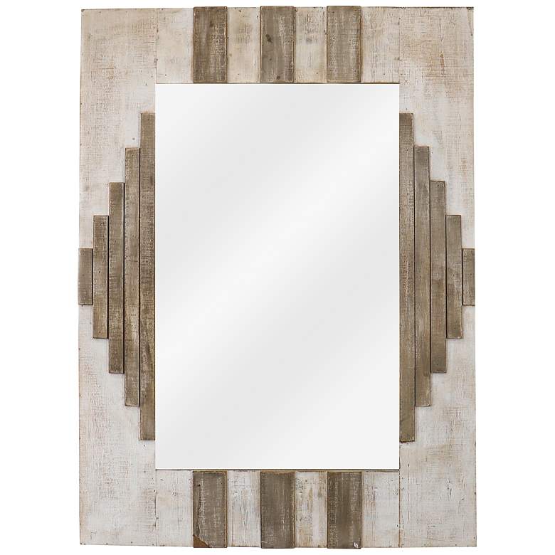 Image 1 Zuma Natural White-Washed 28" x 38" Wood Wall Mirror