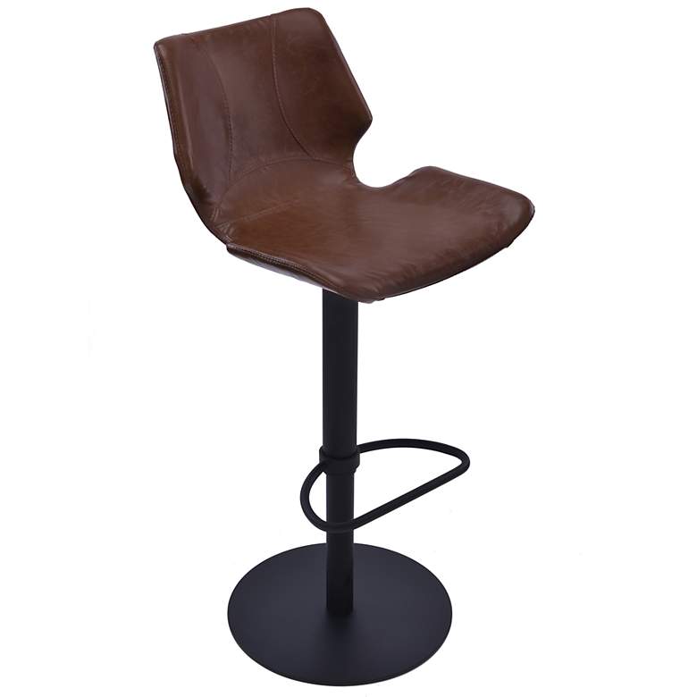 Image 1 Zuma Vintage Coffee Faux Leather Adjustable Swivel Bar Stool