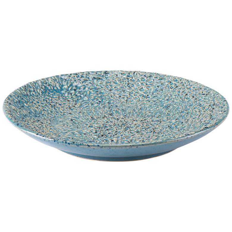 Image 1 Zuo 15 inch Wide Crisp Light Blue Round Ceramic Plate