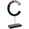 Zuo 19 3/4" High C-Shape Black Sculpture with Marble Stand