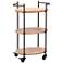 Zuo 22" Wide Tri-Level Wood and Black Rolling Bar Cart