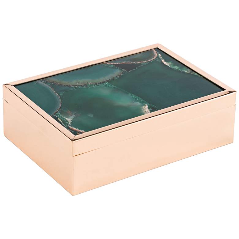 Image 1 Zuo 7 3/4" Wide Large Green Stone Keepsake Box