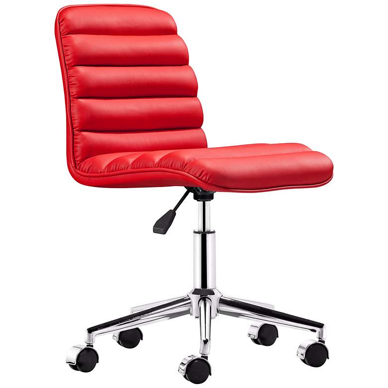 Image 1 Zuo Admire Red Armless Office Chair