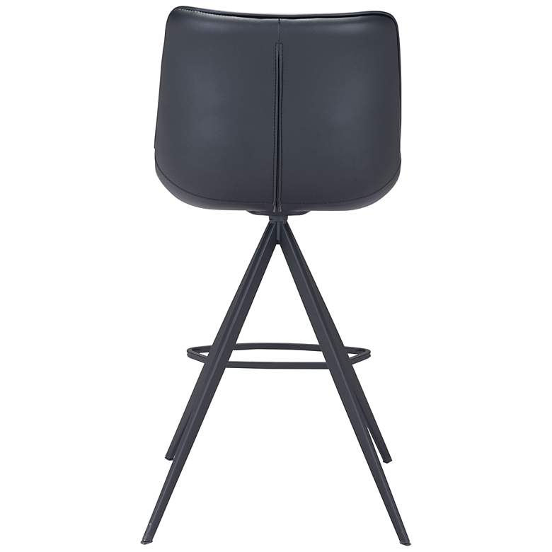 Image 6 Zuo Aki 26" Black Faux Leather Modern Counter Stools Set of 2 more views