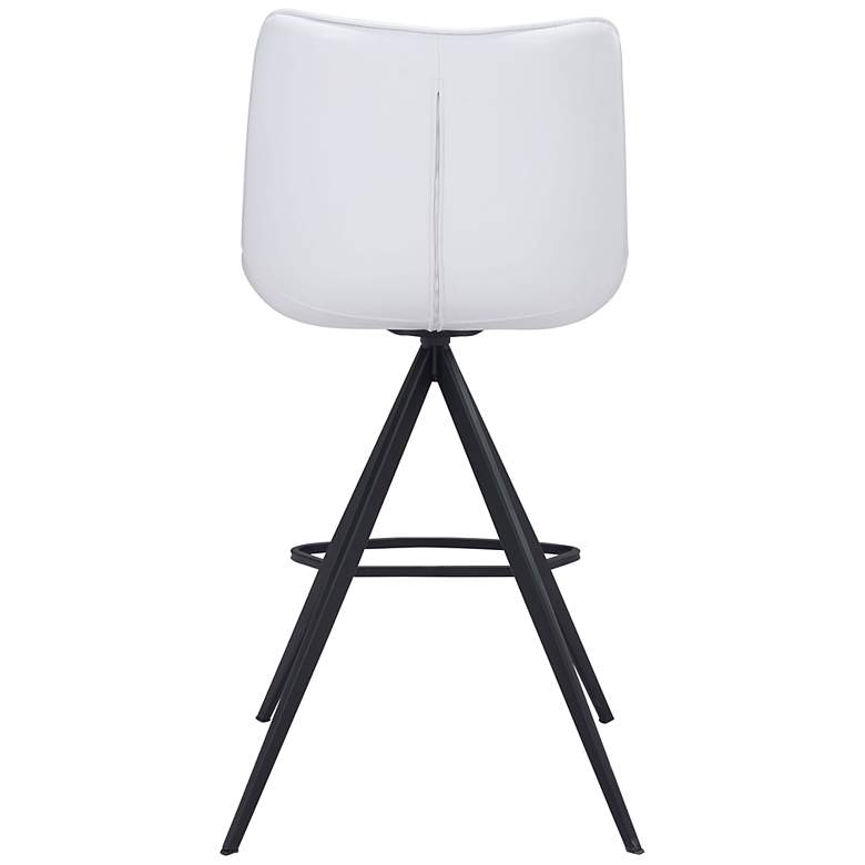 Image 6 Zuo Aki 26" White Faux Leather Modern Counter Stools Set of 2 more views