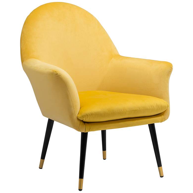 Image 3 Zuo Alexandria Yellow Fabric Accent Chair
