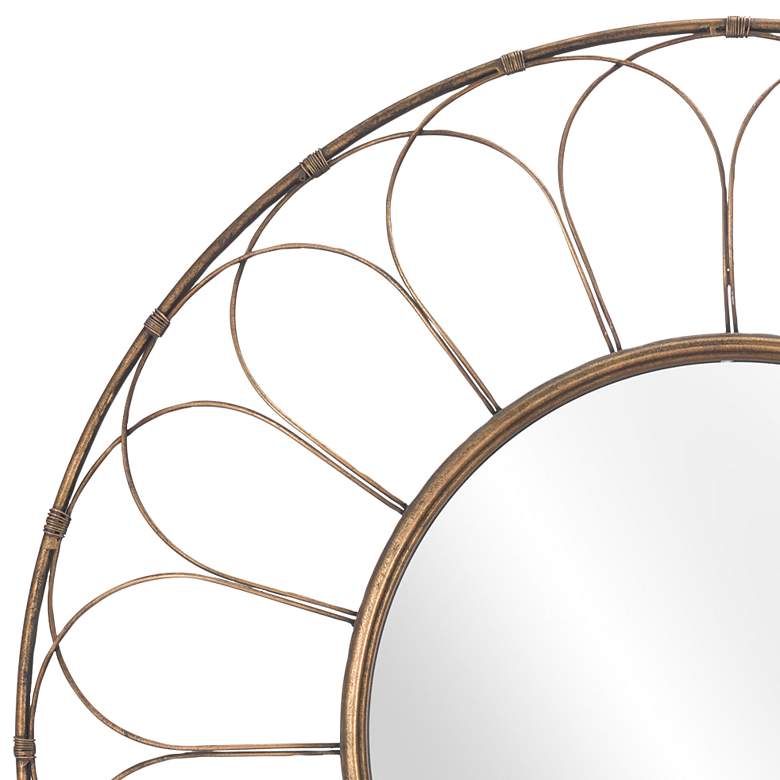 Zuo Alida Gold 33&quot; Round Decorative Wall Mirror more views