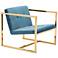 Zuo Alt Bright Blue Velvet Tufted Armchair