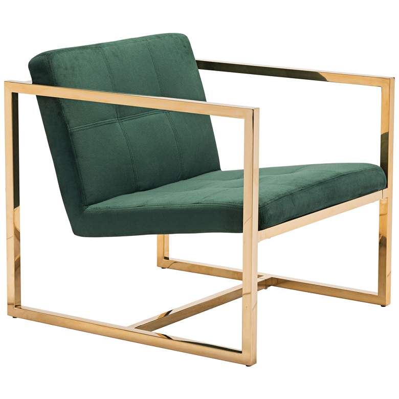 Image 1 Zuo Alt Green Velvet Tufted Armchair