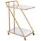 Zuo Alto 22" Wide Gold Metal Mirrored Glass Tea or Bar Cart