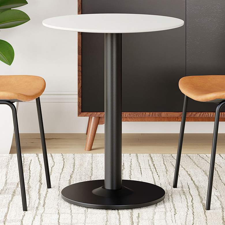 Image 1 Zuo Alto 23 1/2 inch Wide White and Black Bistro Table