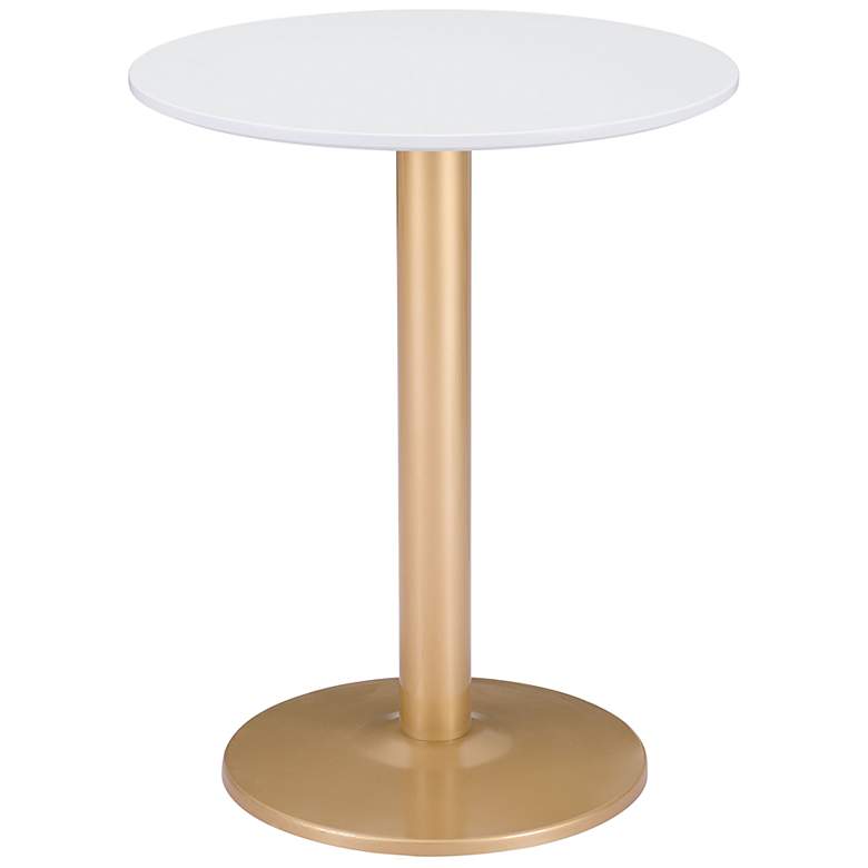 Image 2 Zuo Alto 23 1/2 inch Wide White and Gold Bistro Table