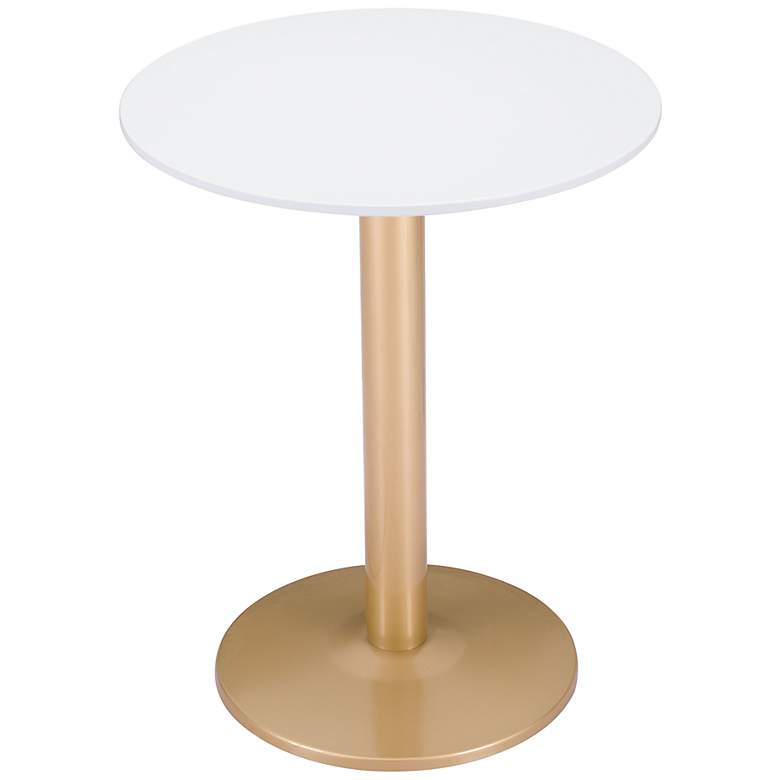 Image 7 Zuo Alto 23 1/2" Wide White and Gold Bistro Table more views