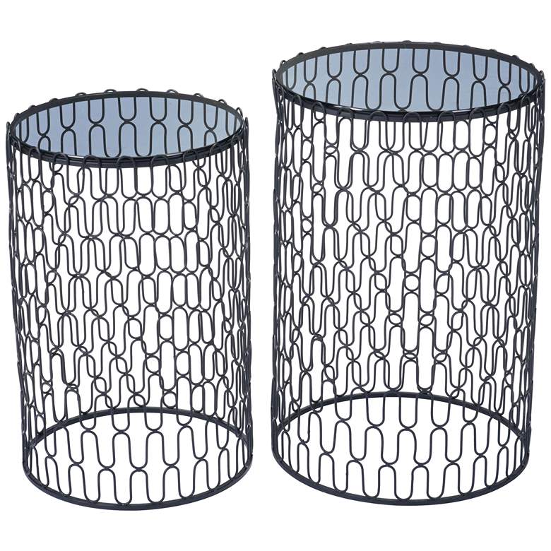 Image 1 Zuo Amelia Black Round Side Tables Set of 2
