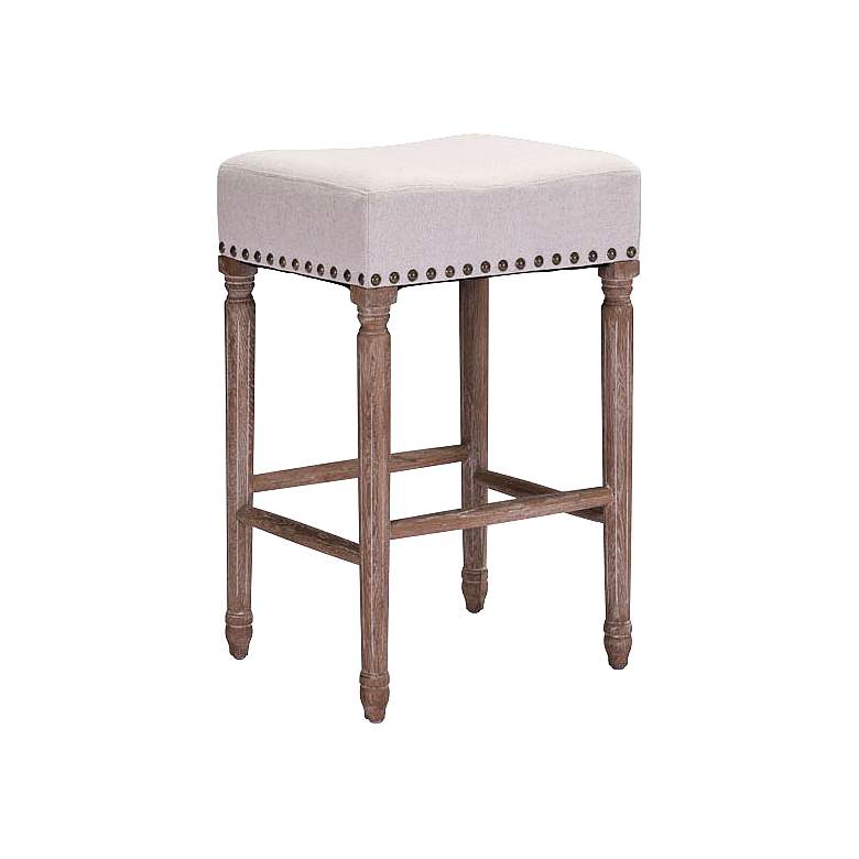 Image 1 Zuo Anaheim Beige Fabric Square Counter Stool