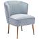 Zuo Andes Pleated Blue Velvet Armless Accent Chair