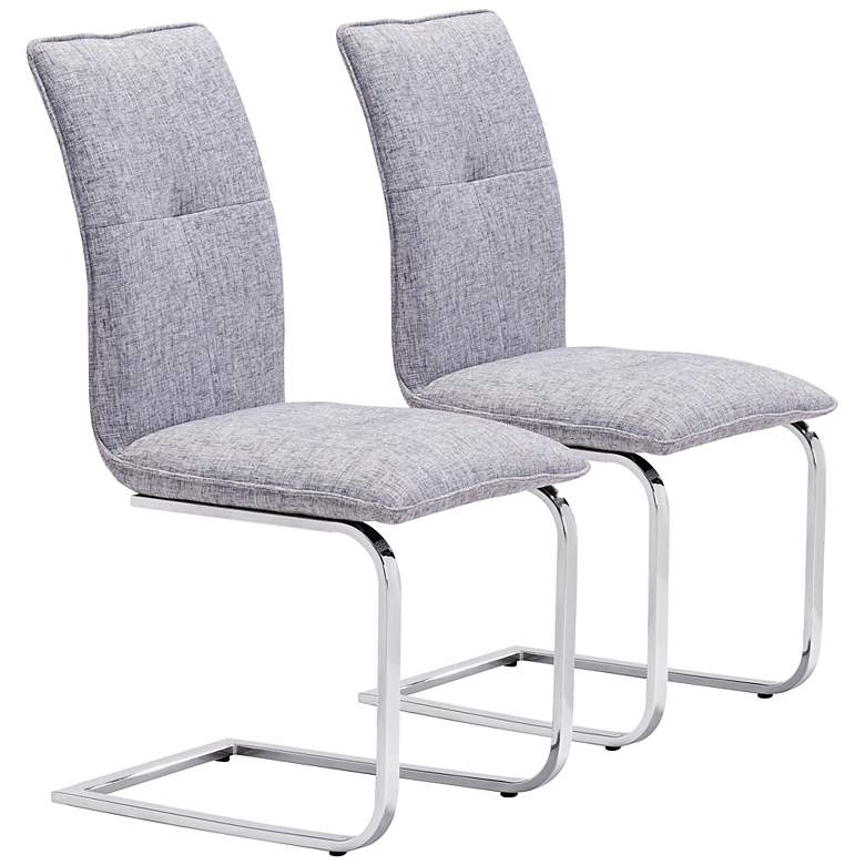 Image 1 Zuo Anjou Modern Gray Dining Chair Set of 2